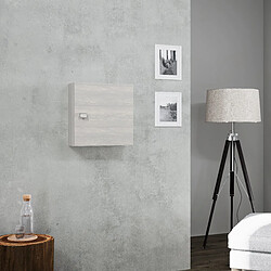 Kiamami Valentina CUBE MURAL 45CM AVEC PORTE GRIS ASPECT BOIS | FACILE