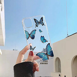 Universal Compatible avec un étui iPhone XR avec un étui bleu papillon mignon clair pour les filles Protector