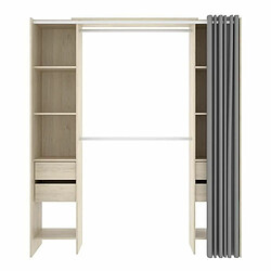 Acheter Youdoit Dressing extensible avec rideau + 4 tiroirs - Décor chêne naturel 180-113 x 50 x Hauteur 205 cm