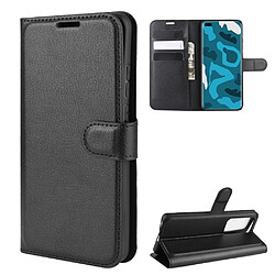 Etui en PU litchi avec support noir pour Huawei P40 Pro