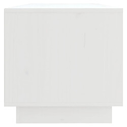 Avis vidaXL Meuble TV Blanc 90x35x35 cm Bois de pin massif