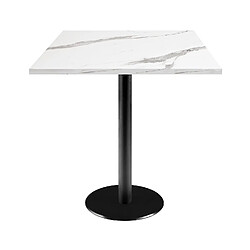 Restootab Table 70x70cm - modèle Rome marbre blanc