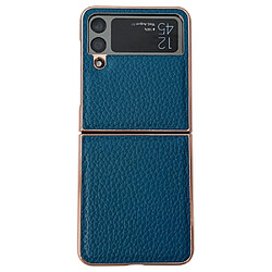 Coque en TPU + PU nano électroplaqué, anti-chute pour votre Samsung Galaxy Z Flip4 5G - bleu