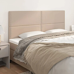 Maison Chic Lot de 4 Têtes de lit design pour chambre - Décoration de lit Cappuccino 90x5x78/88 cm Similicuir -MN38871