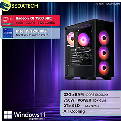 Sedatech PC Gamer • Intel i9-12900KF • RX 7900 GRE • 32Go DDR5 • 2To SSD M.2 • Windows 11