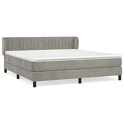 Maison Chic Lit Adulte - Lit simple Lit à sommier tapissier et matelas moelleux - Meuble de Chambre - Gris clair 160x200cm Velours -MN56684