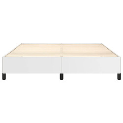 Maison Chic Lit adulte - Lit simple Cadre de lit,Structure du lit Contemporain Blanc 160x200 cm Similicuir -MN42122 pas cher