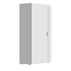 Pegane Armoire d'angle, meuble de rangement coloris blanc - longueur 80 x hauteur 185 x profondeur 80 cm