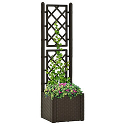 vidaXL Lit surélevé de jardin et treillis et système d'arrosage Moka