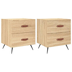 vidaXL Tables de chevet 2 pcs chêne sonoma 40x35x47,5 cm