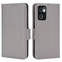 Etui en PU texture litchi avec support, gris pour votre Oppo Reno7 5G (Global)/Find X5 Lite