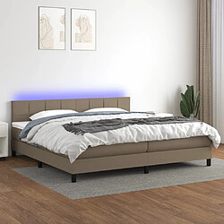 Sommier à lattes,Cadre à lattes de lit et matelas et LED pour Adulte Taupe 200x200cm Tissu -MN66137