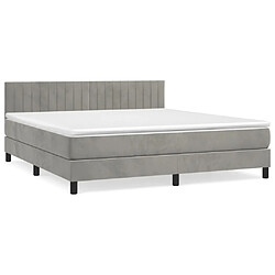 vidaXL Sommier à lattes de lit et matelas Gris clair 180x200cm Velours