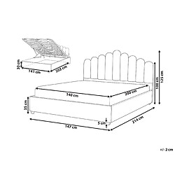Avis Beliani Lit avec coffre en velours taupe 140 x 200 cm VINCENNES