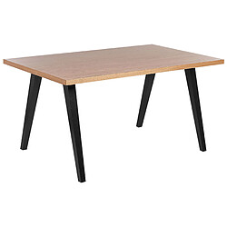 Beliani Table de salle à manger bois clair et noir 150 x 90 cm LENISTER