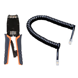 6.5ft Câble D'Extension Mâle RJ11 Connecteur Corde Pour Téléphonique + Outil Crimper Coupeur