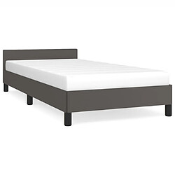 vidaXL Cadre de lit avec tête de lit sans matelas gris 80x200 cm