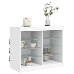 Maison Chic Commode Buffet - Meuble de rangement avec lumières LED blanc 81x37x67 cm -GKD31905 pas cher