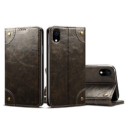 Wewoo Housse Coque Pour iPhone XR Baroque Etui à rabat horizontal simpleavec porte-cartes et Noir