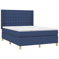 Acheter Maison Chic Lit adulte- Lit + matelas + LED,Sommier à lattes de lit matelas et LED Bleu 140x200 cm Tissu -GKD44624