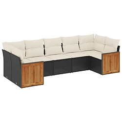 Maison Chic Salon de jardin 7 pcs avec coussins | Ensemble de Table et chaises | Mobilier d'Extérieur noir résine tressée -GKD75902