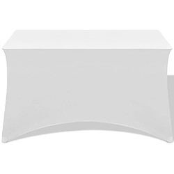 Avis Decoshop26 Housses extensibles pour table 2 pièces 120x60,5x74 cm Blanc DEC022427