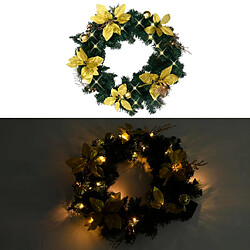 vidaXL Couronne de Noël avec lumières LED vert 60 cm PVC