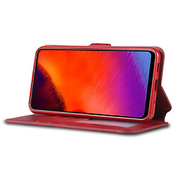 Wewoo Housse Coque Pour Galaxy A60 / M40 AZNS Étui en cuir avec rabat magnétique et texture de mollet porte et fentes cartes et cadre photo Rouge pas cher