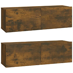 Acheter Maison Chic Ensemble de meubles TV 3 pcs | Banc TV Moderne pour salon | Meuble de Rangement - Chêne fumé Bois d'ingénierie -MN51068