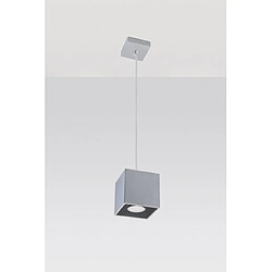 Luminaire Center Suspension QUAD aluminium gris 1 ampoule