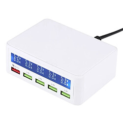 Wewoo Chargeur 40W QC3.0 2.4A 4-USB Ports Station de charge rapide Adaptateur secteur pour bureau voyage avec affichage numérique LCD, prise AU