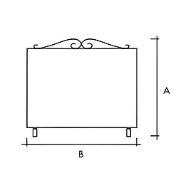 Visiodirect Grille de Protection pour cheminée, Grille Pare-feu modèle special en Fer forgé coloris Noir - Hauteur 78 x Longueur 100 cm