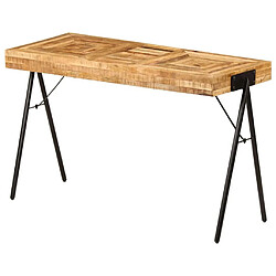 Helloshop26 Bureau table meuble travail informatique table à écrire bois de manguier massif 118 cm 0502085