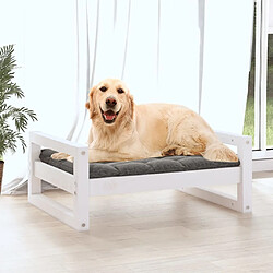 Avis Maison Chic Niche Lit pour chien | Panier couchage pour chien Blanc 75,5x55,5x28 cm Bois de pin solide -GKD73956