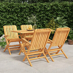 Salle à dîner de jardin 5 pcs,Table et chaise à manger Bois de teck massif -MN39255