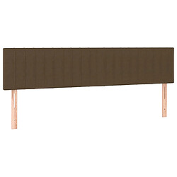 vidaXL Têtes de lit 2 pcs Marron Foncé 100x5x78/88 cm Tissu