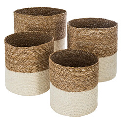 Atmosphera, Createur D'Interieur Panier Jute Roseau x 4 Bas Beige - Atmosphera