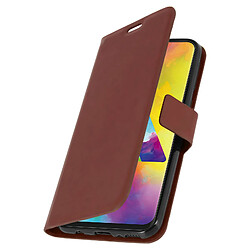 Avizar Housse Samsung Galaxy M20 Étui folio Portefeuille Fonction Support Vidéo marron