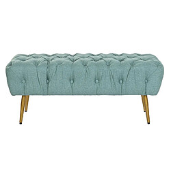 Pegane Banquette en polyester vert et métal doré - longueur 103 x Profondeur 46 x hauteur 43 cm