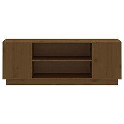 Acheter vidaXL Meuble TV Marron miel 110x35x40,5 cm Bois de pin massif