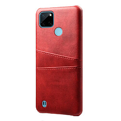 Coque en TPU + PU KSQ anti-griffes avec porte-cartes, rouge pour votre Realme C21Y/Realme C25Y