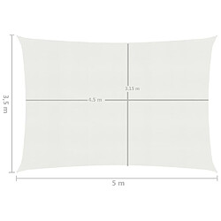 Acheter Helloshop26 Voile d'ombrage 160 g/m² blanc 3,5 x 5 m PEHD 02_0009011