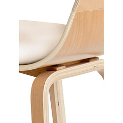 Decoshop26 Chaise de bureau salle à manger visiteur design scandinave en bois clair et assise en PVC crème 10_0001907 pas cher