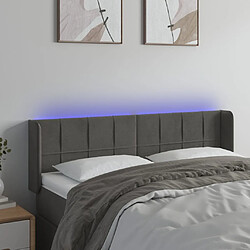 Maison Chic Tête de lit scandinave à LED,meuble de chambre Gris foncé 147x16x78/88 cm Velours -MN54269