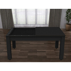 De Faugeres Billard convertible table 6 personnes Texas noir grainé et noir (tapis) pas cher