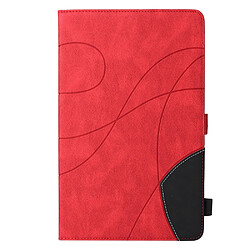 Etui en PU bicolore avec support et porte-carte rouge pour votre Samsung Galaxy Tab A7 Lite 8.7-pouces/T220/T225