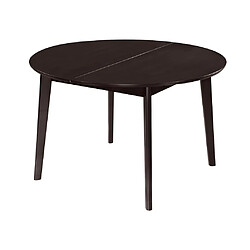 Vente-Unique Table ovale extensible TIFFANY - 4 à 6 personnes - Hêtre massif - Wengé pas cher