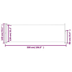 vidaXL Auvent latéral rétractable de patio 140x500 cm Gris pas cher