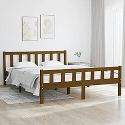 vidaXL Cadre de lit sans matelas marron miel bois massif 