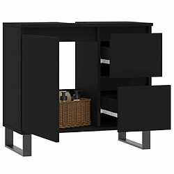 Avis Maison Chic Armoire de salle de bain,Meuble de rangement,Meuble haut noir 65x33x60 cm bois d'ingénierie -GKD433092